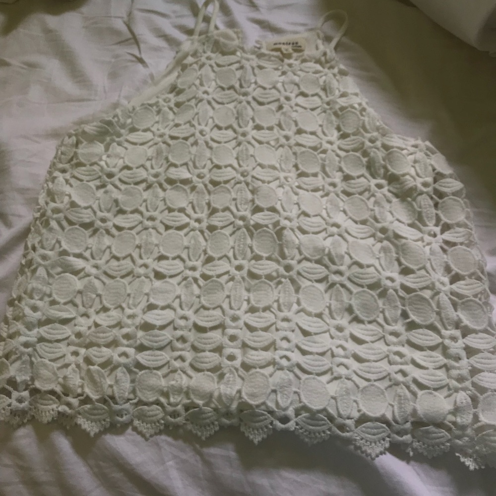 White Lace Crop Top